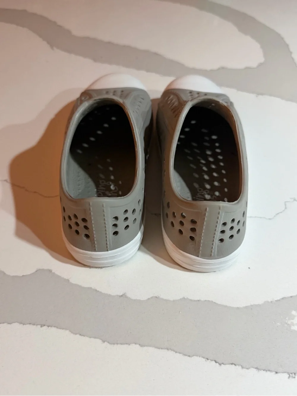 Jumping Beans Kids Gray Slip-On Sneakers Size 10 White Toe Cap